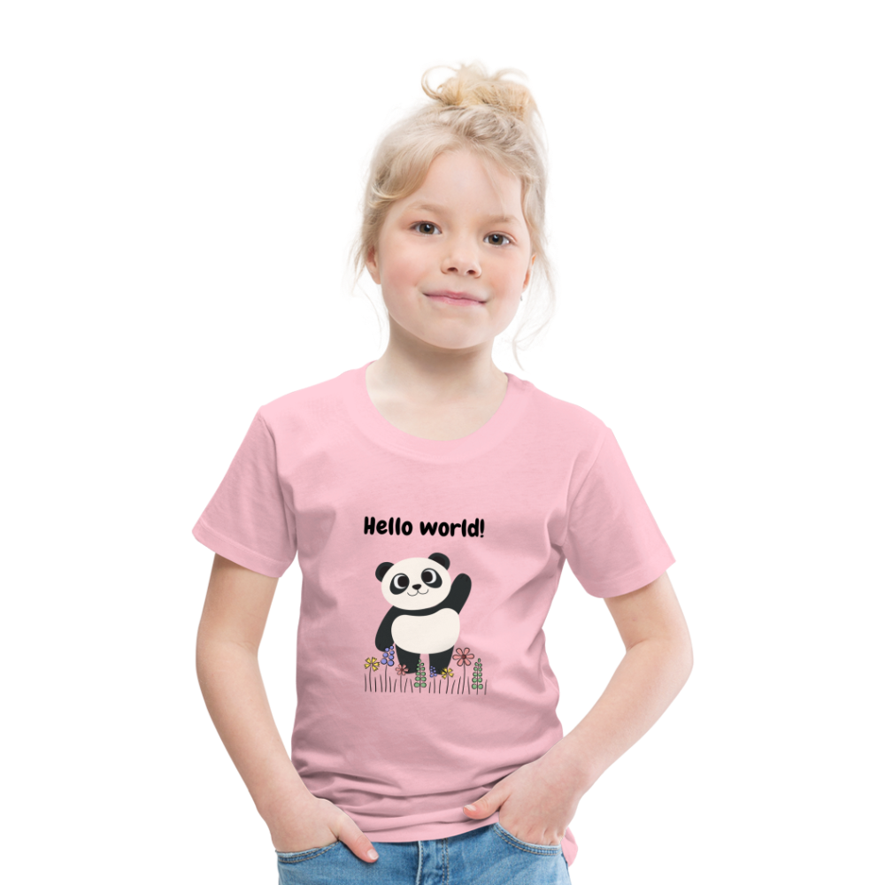 Kinder Premium T-Shirt - Hello world - Hellrosa