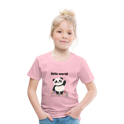 Kinder Premium T-Shirt - Hello world - Hellrosa