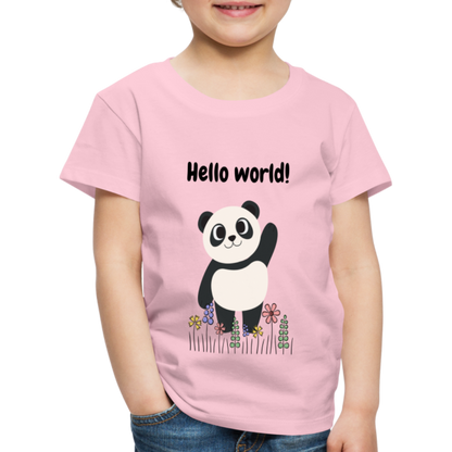 Kinder Premium T-Shirt - Hello world - Hellrosa