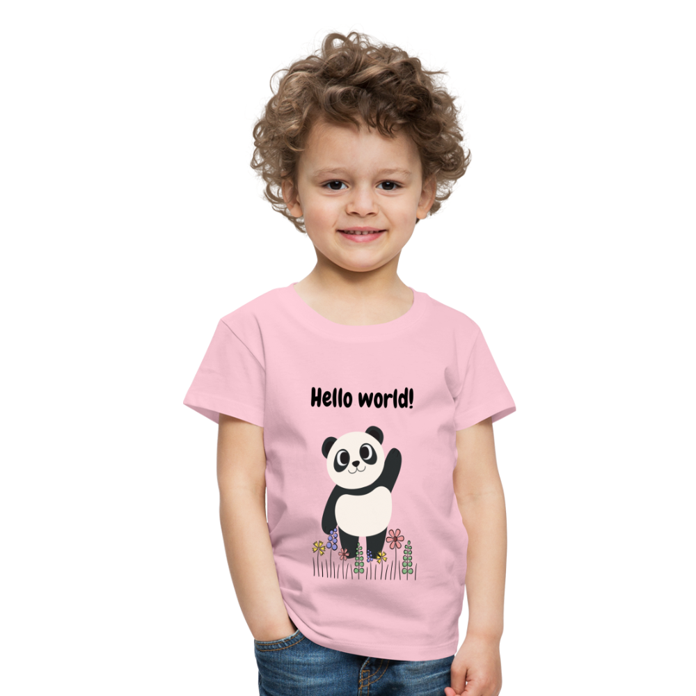 Kinder Premium T-Shirt - Hello world - Hellrosa