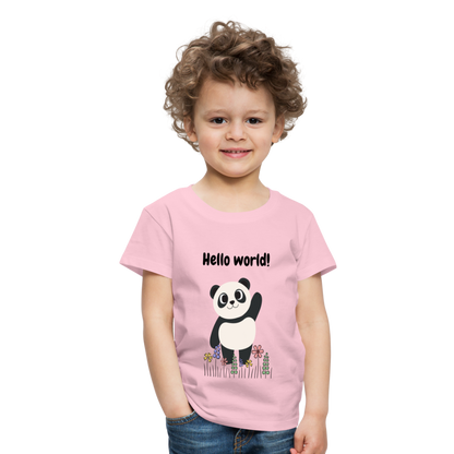 Kinder Premium T-Shirt - Hello world - Hellrosa