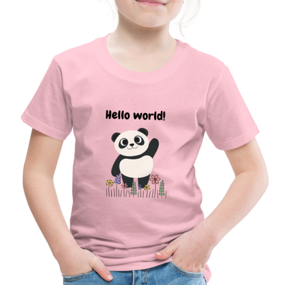 Kinder Premium T-Shirt - Hello world - Hellrosa