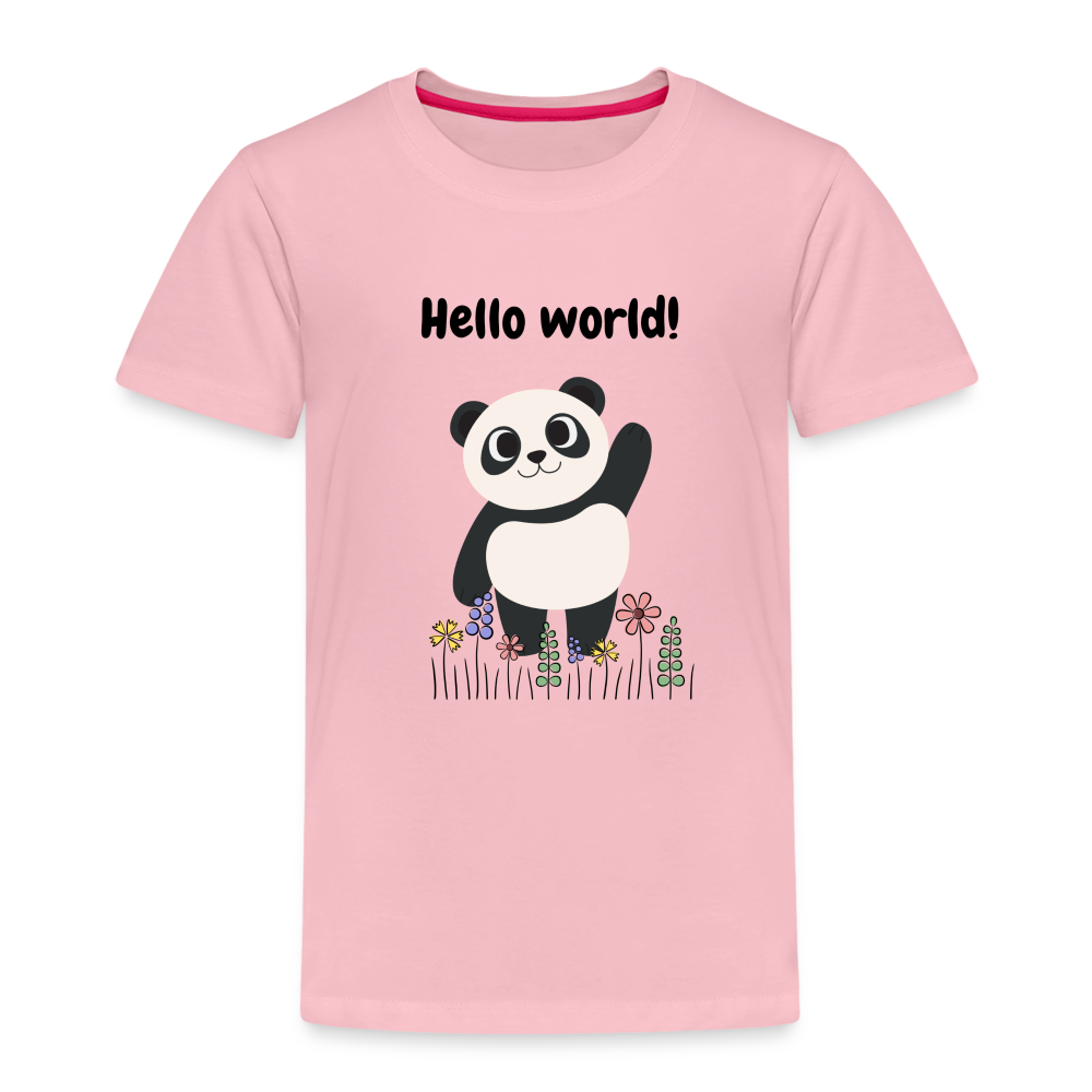 Kinder Premium T-Shirt - Hello world - Hellrosa