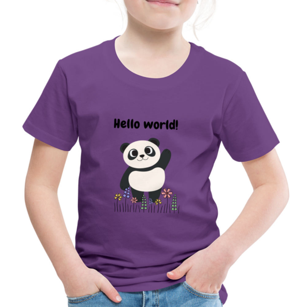 Kinder Premium T-Shirt - Hello world - Lila