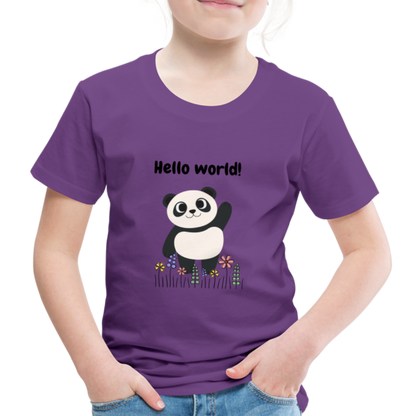 Kinder Premium T-Shirt - Hello world - Lila