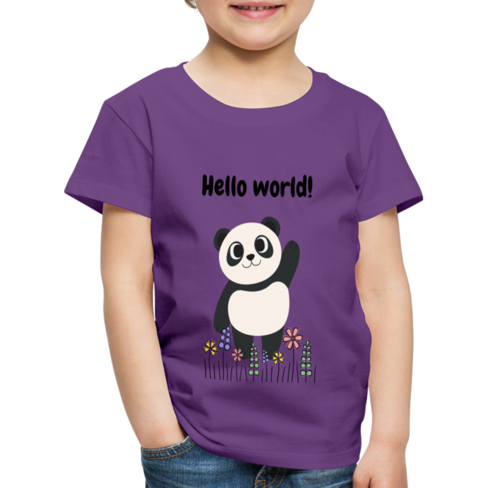 Kinder Premium T-Shirt - Hello world - Lila