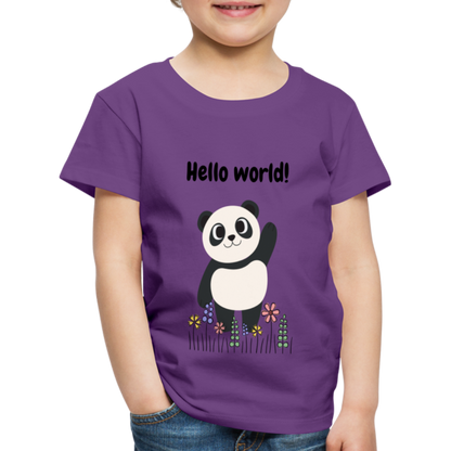 Kinder Premium T-Shirt - Hello world - Lila