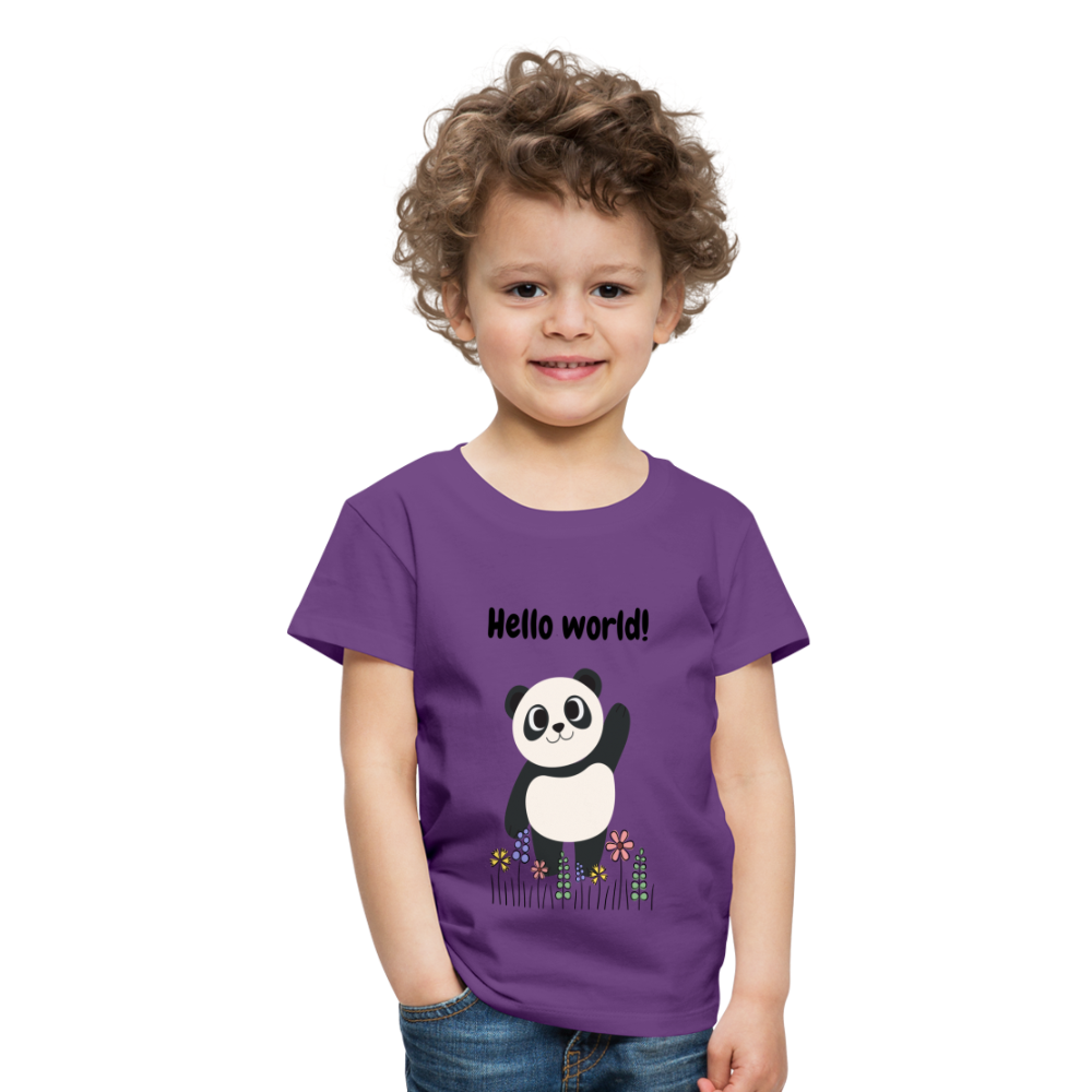 Kinder Premium T-Shirt - Hello world - Lila