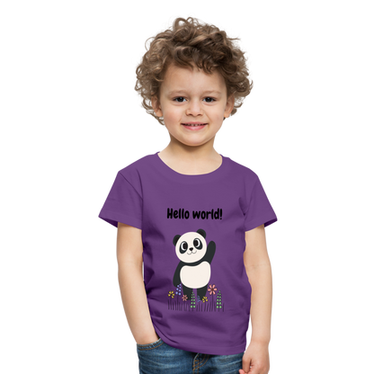 Kinder Premium T-Shirt - Hello world - Lila