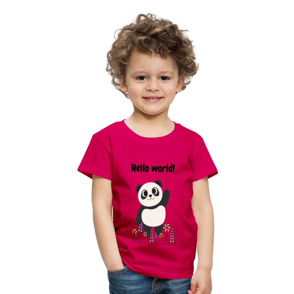 Kinder Premium T-Shirt - Hello world - dunkles Pink