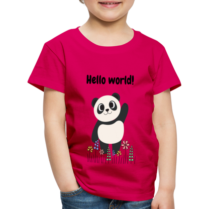 Kinder Premium T-Shirt - Hello world - dunkles Pink