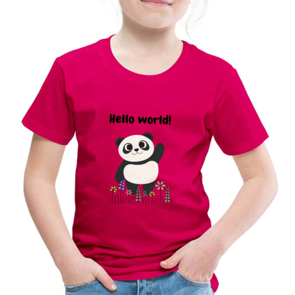 Kinder Premium T-Shirt - Hello world - dunkles Pink