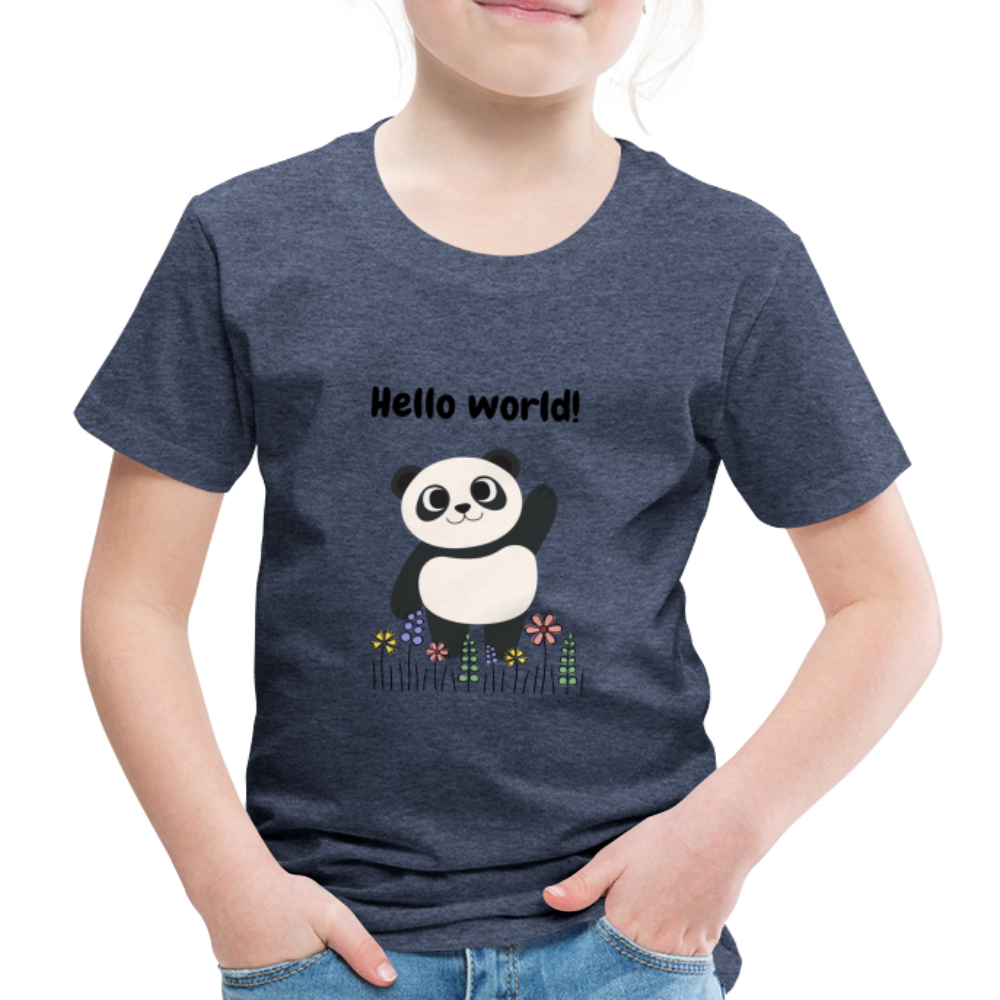 Kinder Premium T-Shirt - Hello world - Blau meliert