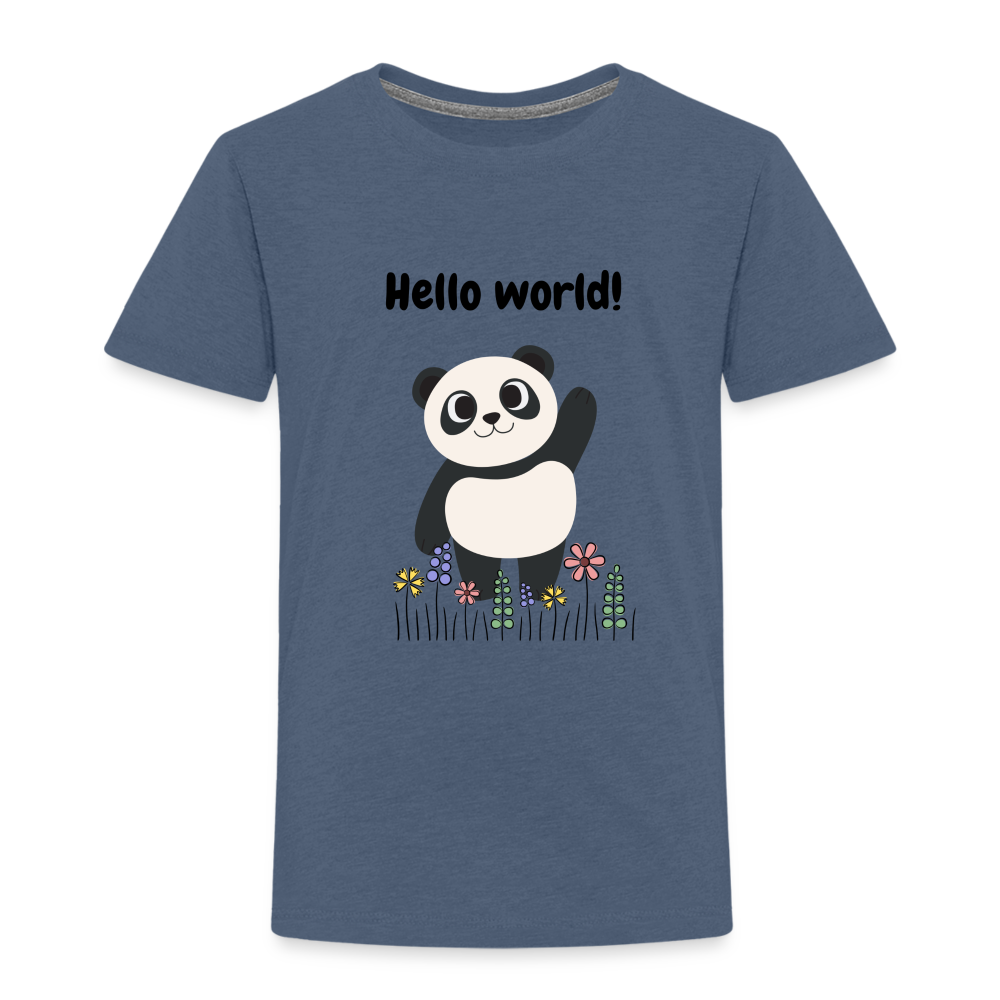 Kinder Premium T-Shirt - Hello world - Blau meliert