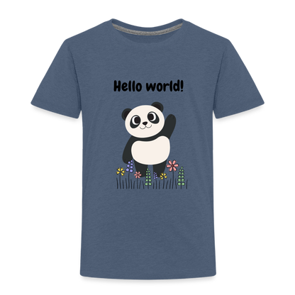 Kinder Premium T-Shirt - Hello world - Blau meliert