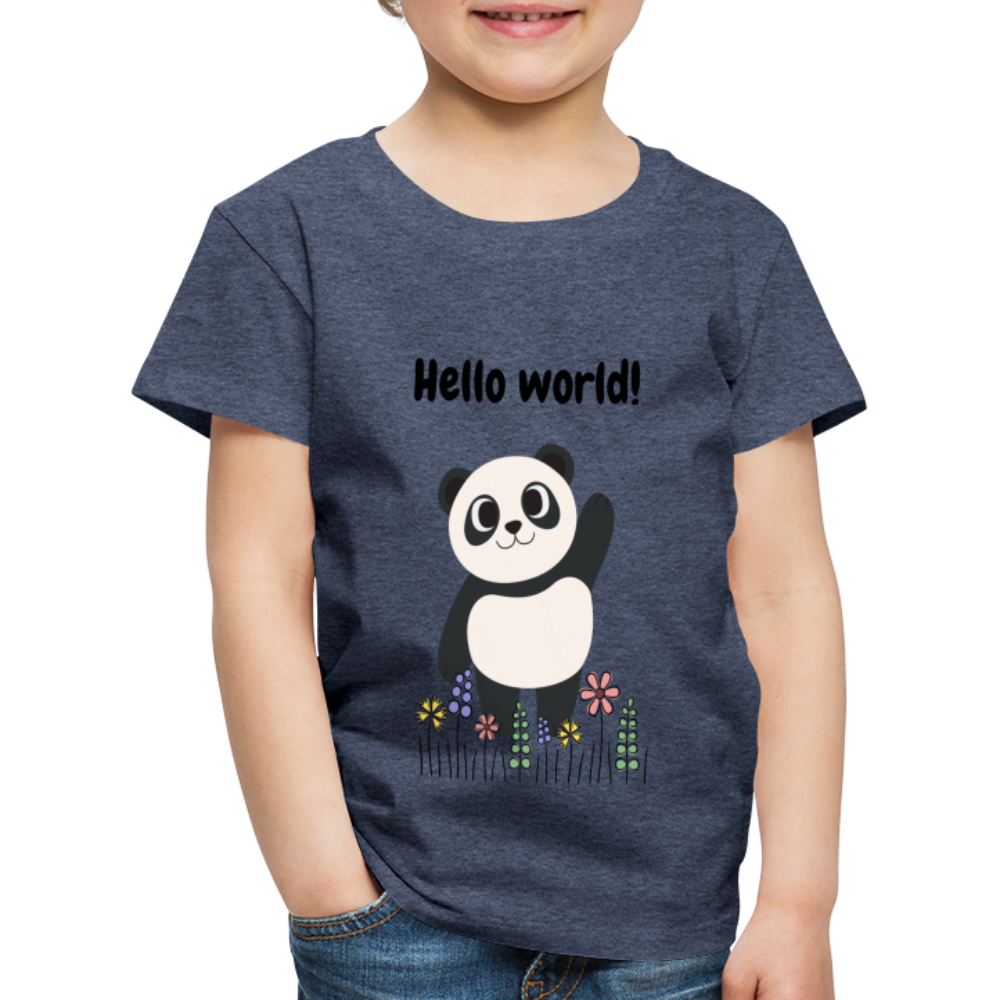 Kinder Premium T-Shirt - Hello world - Blau meliert