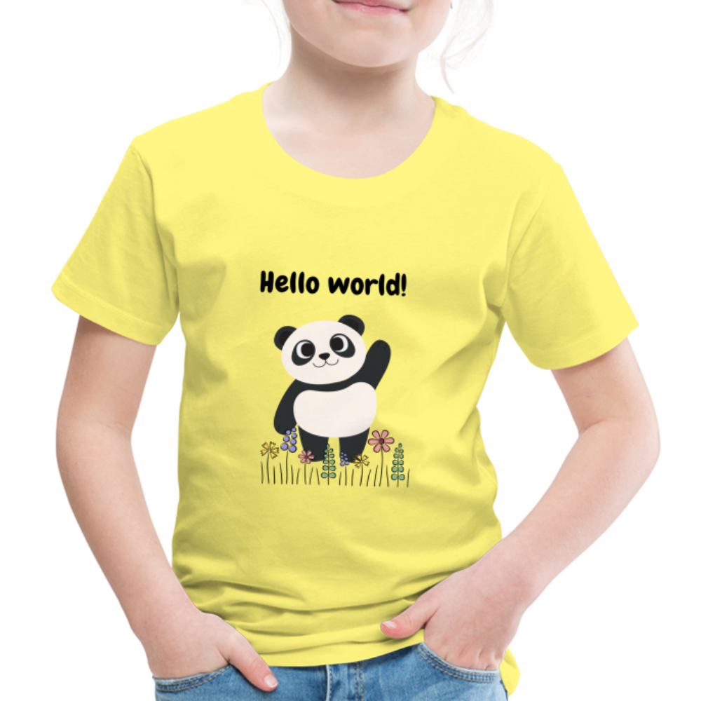 Kinder Premium T-Shirt - Hello world - Gelb