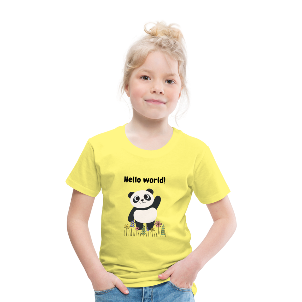 Kinder Premium T-Shirt - Hello world - Gelb