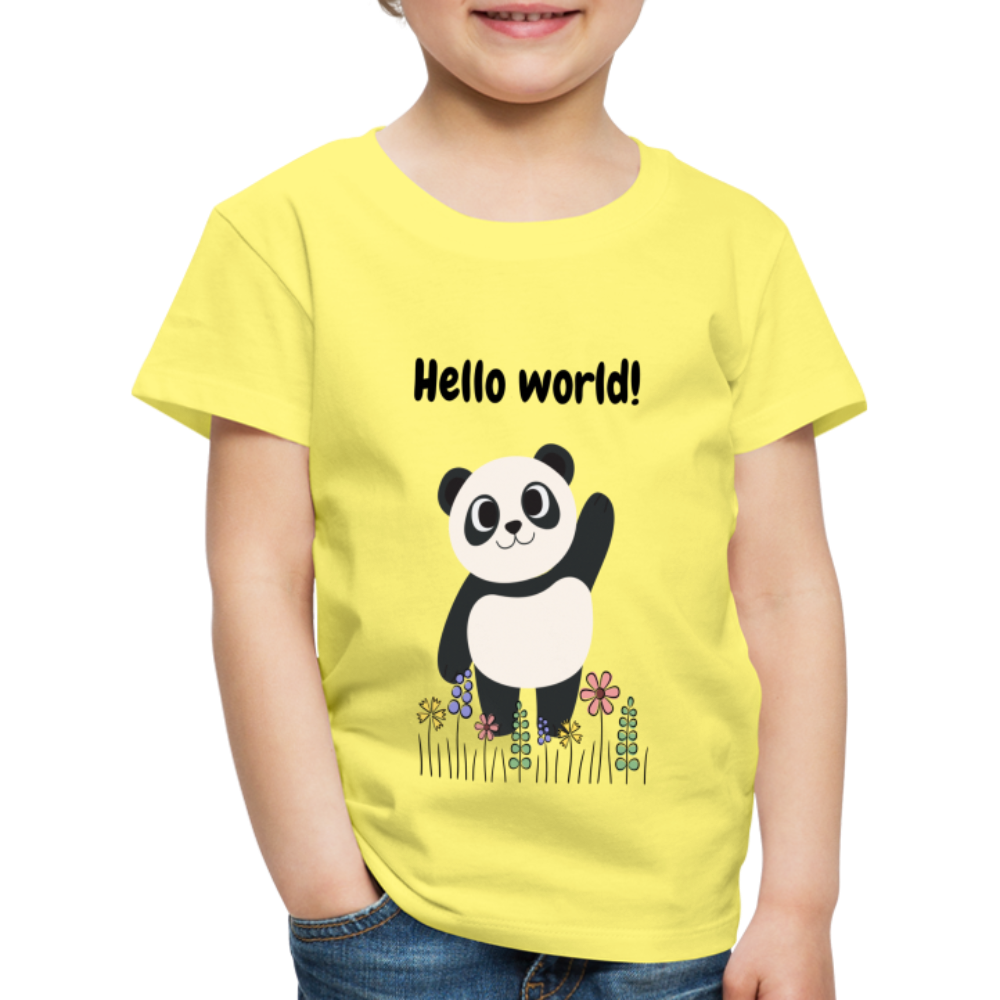 Kinder Premium T-Shirt - Hello world - Gelb