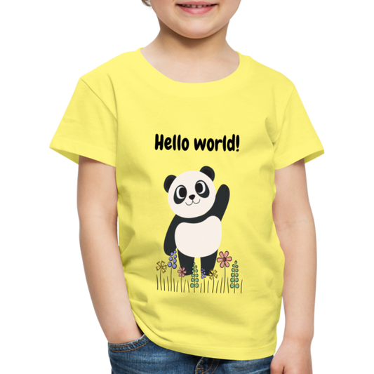 Kinder Premium T-Shirt - Hello world - Gelb