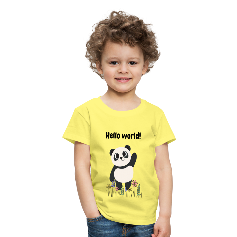 Kinder Premium T-Shirt - Hello world - Gelb