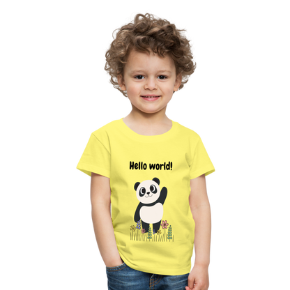 Kinder Premium T-Shirt - Hello world - Gelb