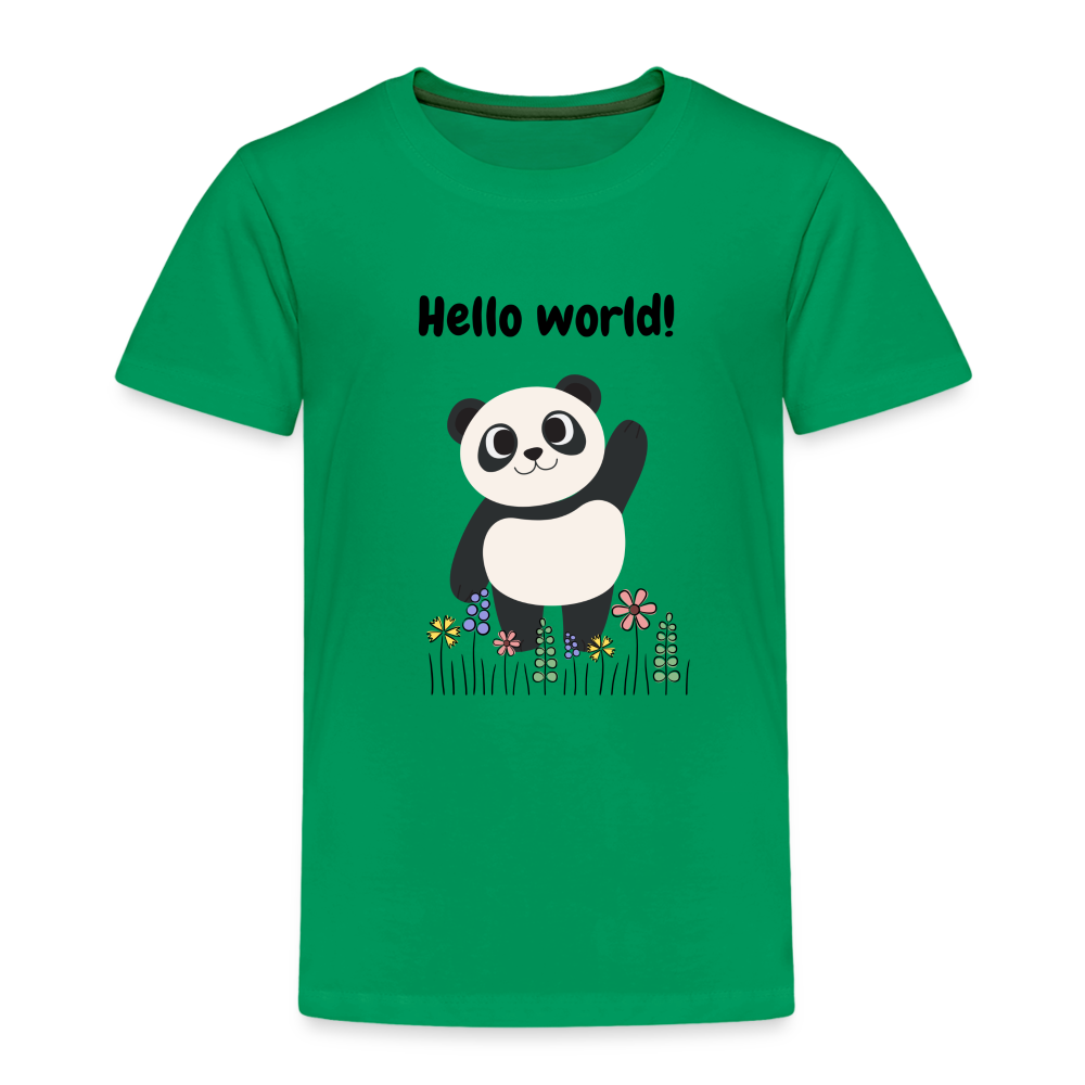 Kinder Premium T-Shirt - Hello world - Kelly Green