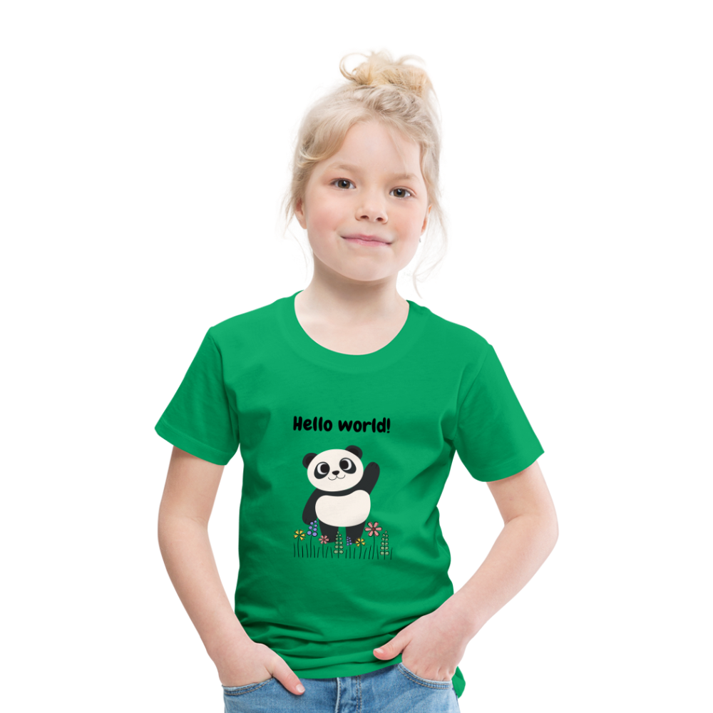 Kinder Premium T-Shirt - Hello world - Kelly Green