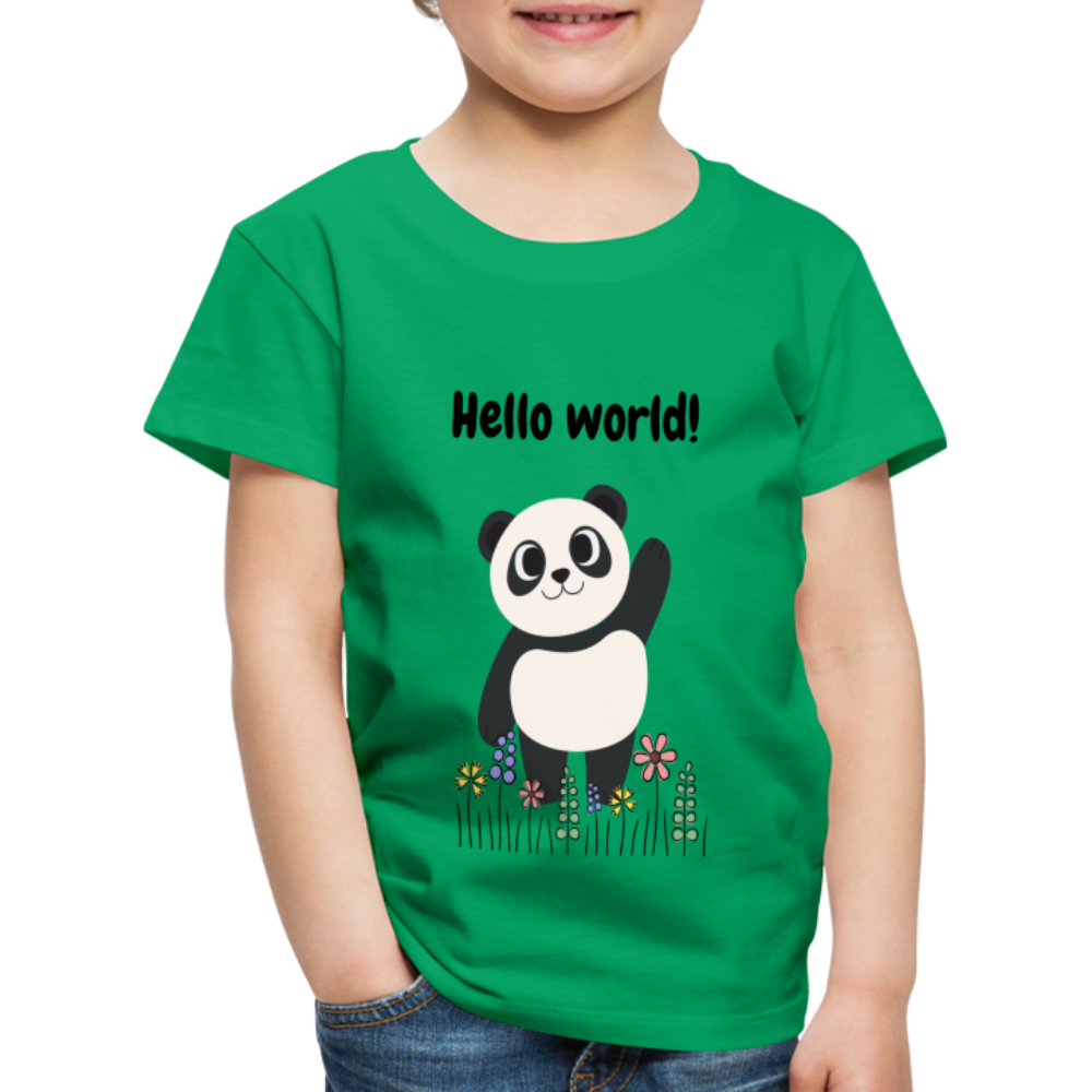 Kinder Premium T-Shirt - Hello world - Kelly Green