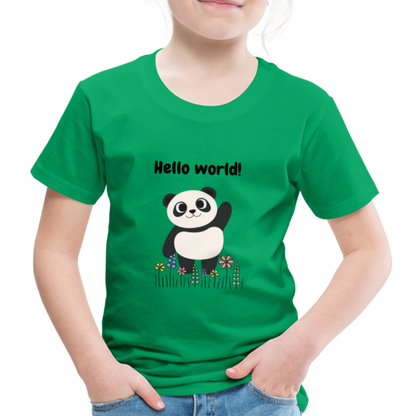 Kinder Premium T-Shirt - Hello world - Kelly Green