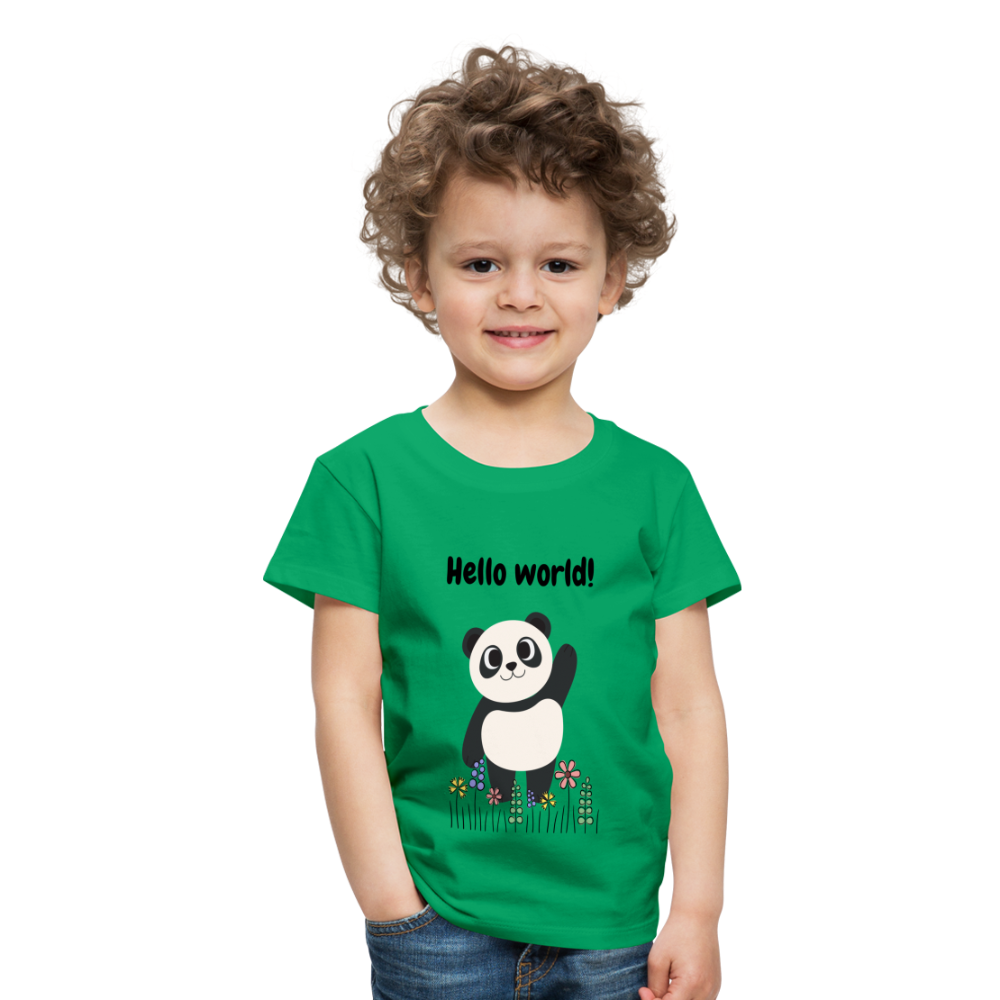 Kinder Premium T-Shirt - Hello world - Kelly Green