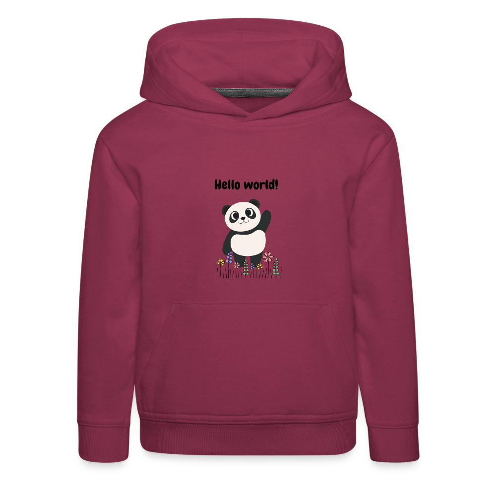 Kinder Premium Hoodie - Hello world - Bordeaux