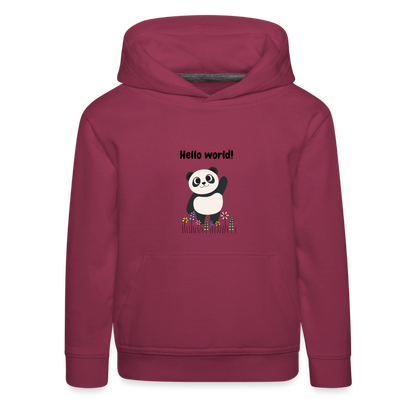 Kinder Premium Hoodie - Hello world - Bordeaux