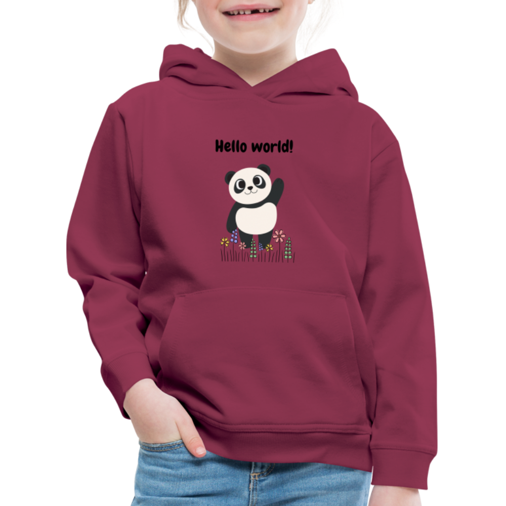 Kinder Premium Hoodie - Hello world - Bordeaux