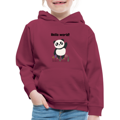 Kinder Premium Hoodie - Hello world - Bordeaux