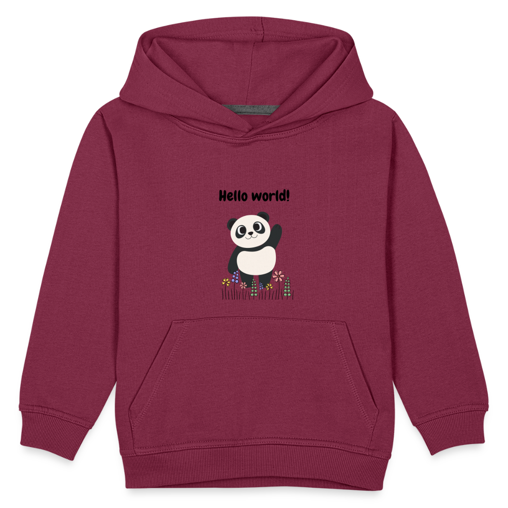 Kinder Premium Hoodie - Hello world - Bordeaux