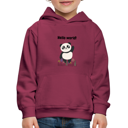 Kinder Premium Hoodie - Hello world - Bordeaux