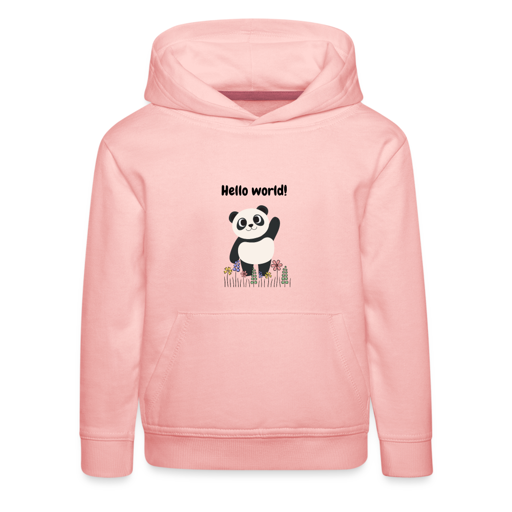 Kinder Premium Hoodie - Hello world - Kristallrosa