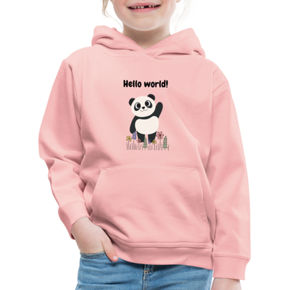 Kinder Premium Hoodie - Hello world - Kristallrosa