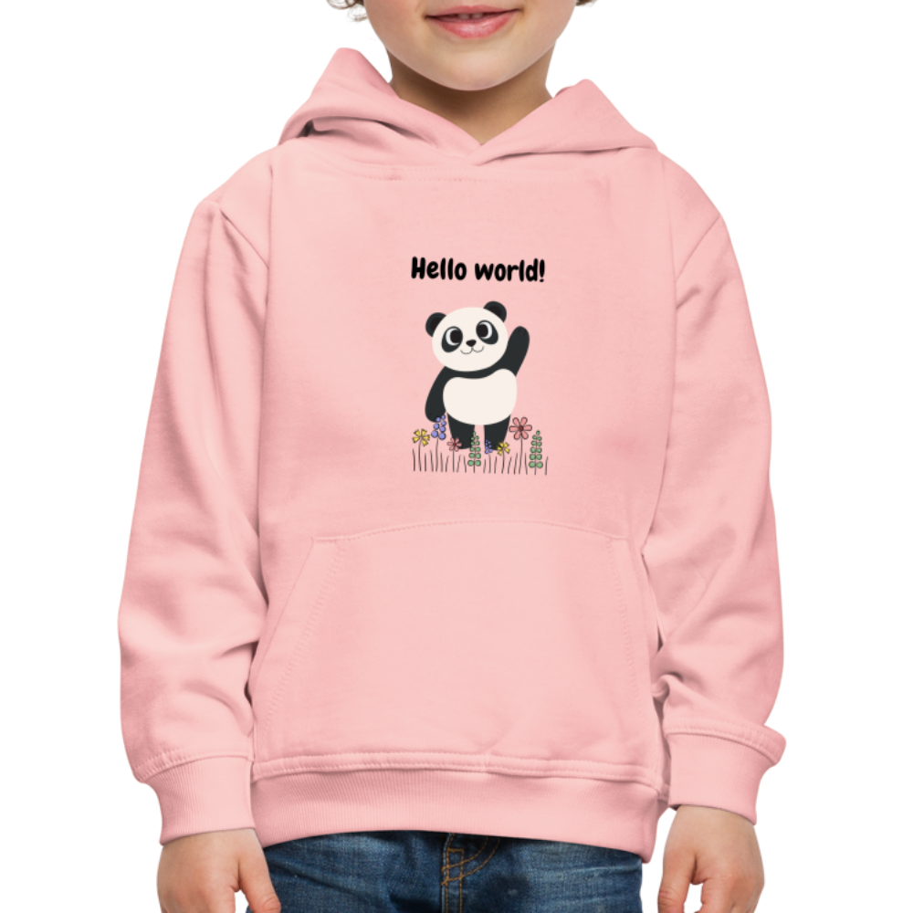 Kinder Premium Hoodie - Hello world - Kristallrosa