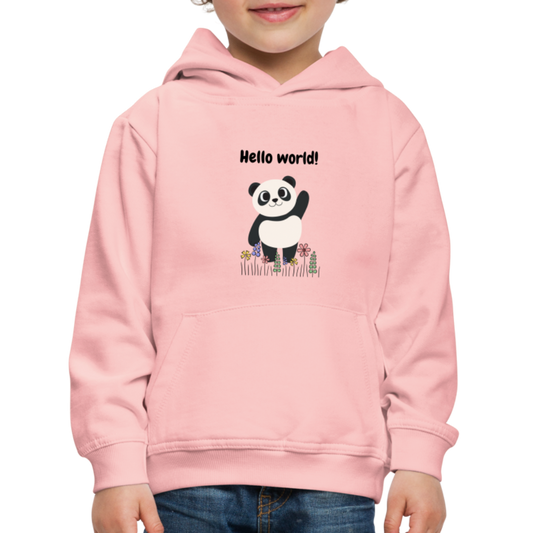 Kinder Premium Hoodie - Hello world - Kristallrosa