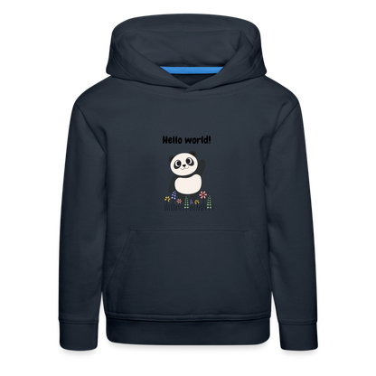 Kinder Premium Hoodie - Hello world - Navy