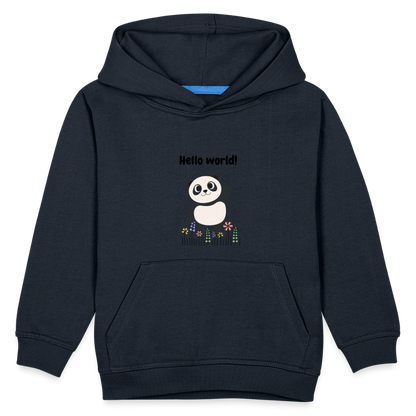 Kinder Premium Hoodie - Hello world - Navy