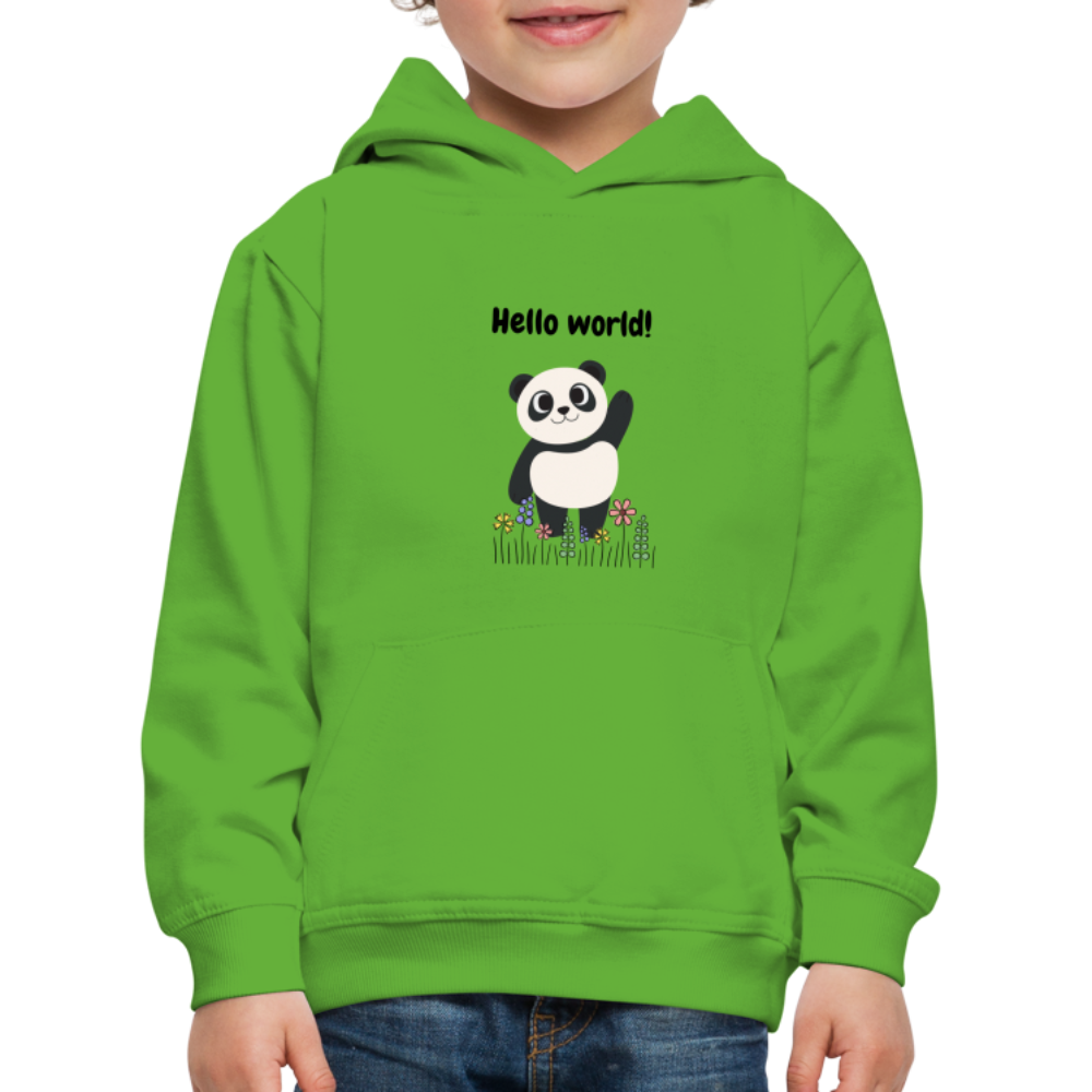 Kinder Premium Hoodie - Hello world - Hellgrün