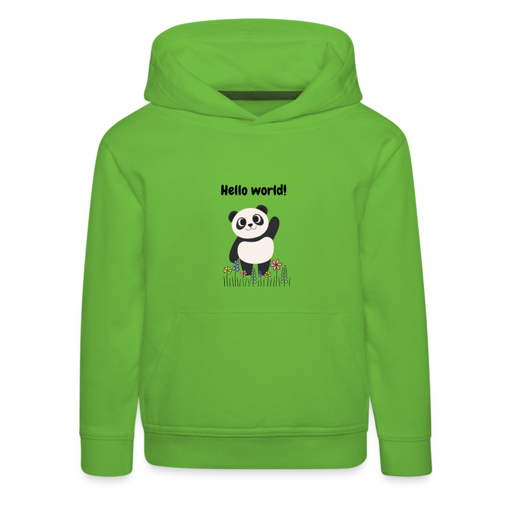 Kinder Premium Hoodie - Hello world - Hellgrün