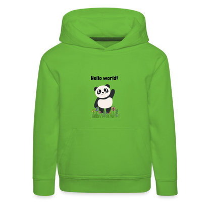 Kinder Premium Hoodie - Hello world - Hellgrün