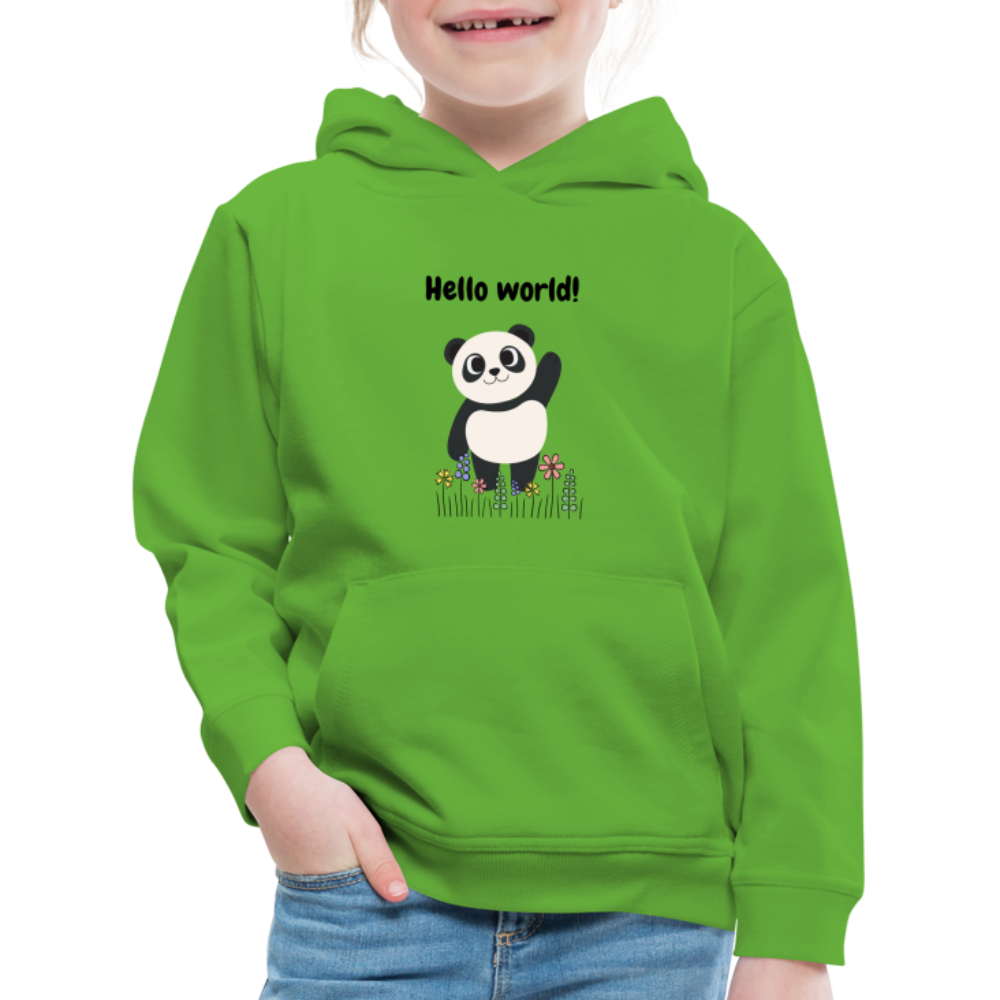 Kinder Premium Hoodie - Hello world - Hellgrün