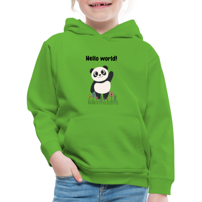 Kinder Premium Hoodie - Hello world - Hellgrün