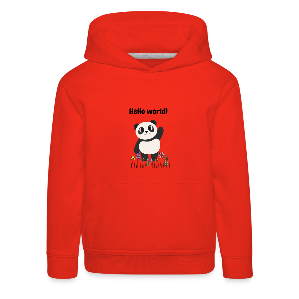 Kinder Premium Hoodie - Hello world - Rot