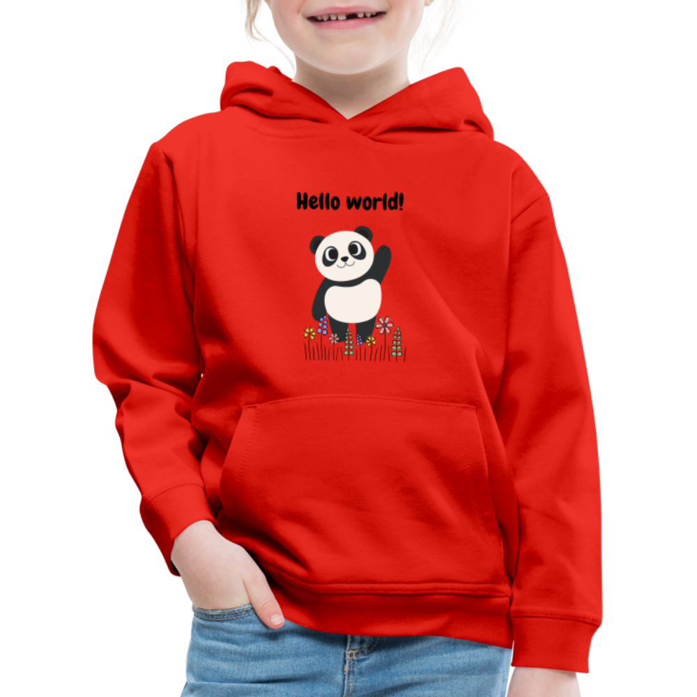 Kinder Premium Hoodie - Hello world - Rot